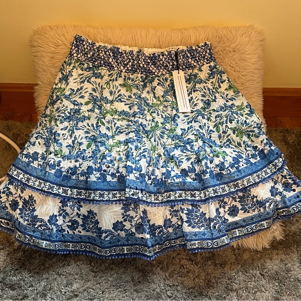 Alice & Olivia CRAWFORD SMOCKED MINI SKIRT